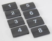 8-delars Set Numrerade 1-8 Svarta Märnkningar DEI